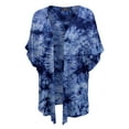 thumbnail image 2 of Made by Johnny Women's Kimono Style Loose fit Short Sleeve Dolman Tie Dye Cardigan L NAVY, 2 of 4