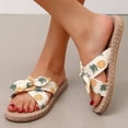 thumbnail image 2 of VerPetridure Slippers for Women Flat Summer Flowers Open Toe Slippers Hemp Rope Comfy Sandals Casual Comfortable Beach Sandals, 2 of 9