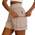 thumbnail image 6 of vigerkar Women's Hiking Cargo Shorts Zipper Pockets Soft High Waisted Quick Dry 7 Inch Long Shorts for Women Golf Athletic Summer (Beige, XXL), 6 of 8