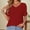 Wine Red, variant on Women's V-Neck Tee Summer Tshirts Casual Short Sleeve Tops Loose Blouse Fit Tunic Soft