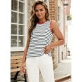 thumbnail image 2 of DARING DIVA Women's Striped Tank Top with Color Block S White Red, 2 of 7