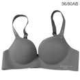 thumbnail image 1 of Sujetador sin costuras Mujer Ropa interior inalámbrica Letras Sujetador Hacer subir de copa fina para niñas, Gris oscuro, 36 / 80AB seitruly AP001148-27B, 1 of 7