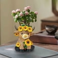 thumbnail image 5 of Darzheoy Highland Cow Figurines Spring Sunflower Highland Cow Gnomes Scottish Resin Statue Calf Lovers Gifts for Summer Home Office Tiered Tray Table Decor, 5 of 6