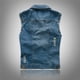 thumbnail image 2 of Chaleco vaquero ajustado de estilo coreano para hombre, chaleco de color claro para hombre, chaleco rasgado de talla grande a la moda, 2 of 5