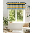 thumbnail image 6 of Curtain Valance for Windows,Watercolor Yellow Blue Stripes Kitchen Valances Rod Pocket Short Curtains,Vintage Geometric Lines Window Treatment Panel for Bedroom Bathroom 54x18in, 6 of 9