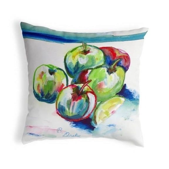 Betsy Drake KS814 12 x 12 in. Green Apples Small No-Cord Pillow