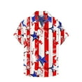 thumbnail image 2 of American Flag Shirts Men Patriotic Shirt for Men Men Red White and Blue Shirt Men Fourth of July Shirt Mens Memorial Day Shirts Men's Printed Hort Sleeve Turndown Collar Blouse, 2 of 5