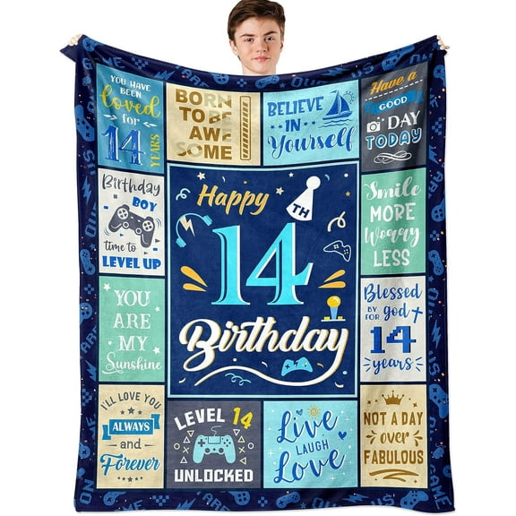 LHSHID Birthday Gifts for 14 Year Old Boys 14 Year Old Boy Gift Ideas 14 Year Old Boy Birthday Gift Ideas Gifts for 14 Year Old Boy 14th Birthday Decorations for Boys Blanket 30"x40"