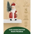 thumbnail image 6 of 2-Pack Lighted Santa Resin Figurines with Christmas Trees, 5" Mini Christmas Decorations, Battery Powered Warm White LED Hand-Painted Tabletop/Mantel Holiday Decor Gifts (Red Santa), 6 of 14