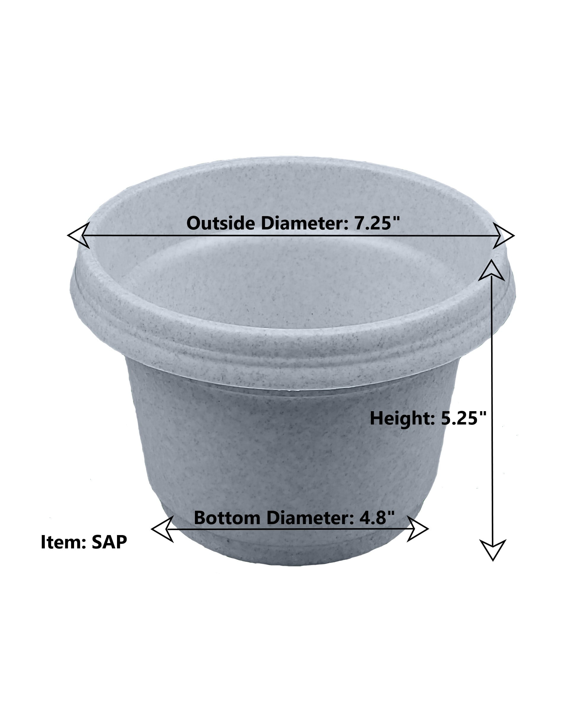 Austin Planter 7 Inch Flower Pot with Saucer Bean Yellow Colored Polypropylene (5 Pack) Made in USA
