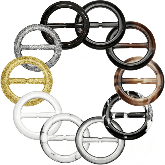 BZCOE Scarf Ring Clip Shirt Clip T-Shirt Tie Ring Clips for Women and Slide Tshirt Twist Knot Clip Buckle Circle Clothing Ring Wrap Holder,Versatile Shirt Clips to Tighten