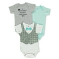 thumbnail image 2 of Little Treasure Baby Boy Cotton Bodysuits 3pk, Well Dressed, 3-6 Months, 2 of 2