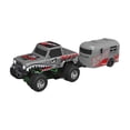 thumbnail image 2 of Mini RC Car, 1/64 Scale Mini Remote Control Truck with Trailer, 2.4Ghz & APP Remote Control, Rechargeable Alloy Shell Mini RC Cars with Lights, Steering Adjustable(Gray), 2 of 7