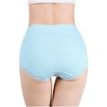 thumbnail image 7 of Elainilye Fashion Women Cotton Underwear High Waisted Sexy Lace Belly Tightening and Hip Lifting Oversized Cotton Underwear,Blue, 7 of 7