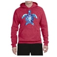 thumbnail image 2 of Sea Turtle Tie Dye Art Animal Lover Unisex Graphic Hoodie Sweatshirt, Vintage Heather Red, Medium, 2 of 3