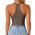 thumbnail image 6 of GZWYHT Tank Tops with Built in Bras Bra Tank Tops Racer Back Tank Tops Gym Tops for Women Ribbed Tank Tops Summer Tank Tops Shelf Bra Tank Tops Compression Tanks Compression Shirt Brown 2XL, 6 of 6