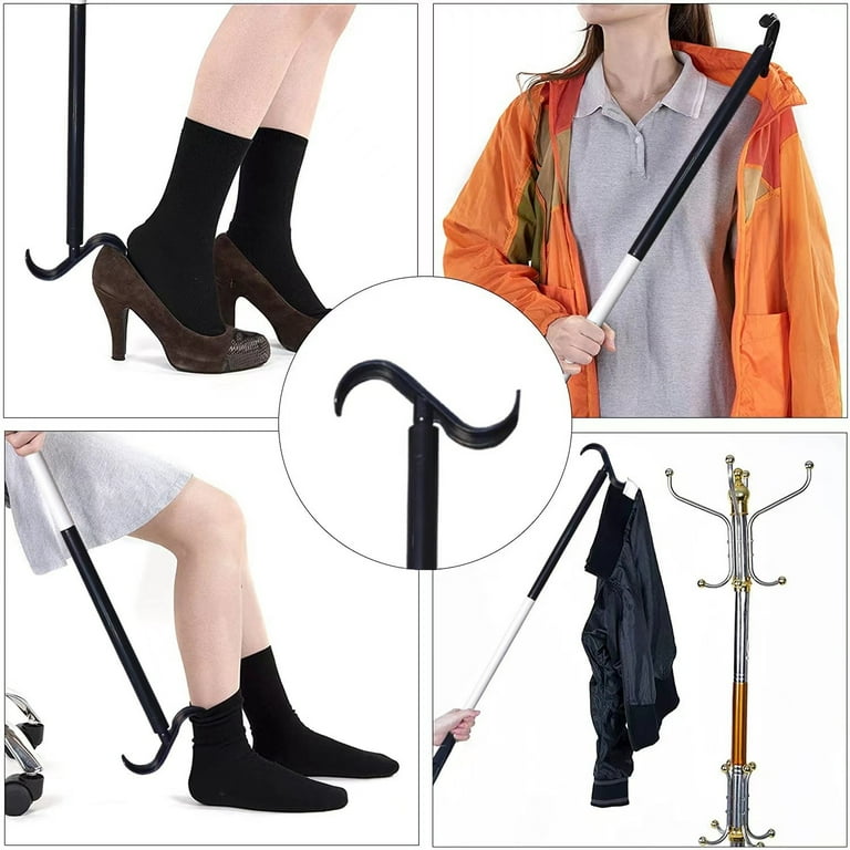 Dressing Aid Tool Kit, Long Handle Shoe Horn with Sock Remover and Grabber  Reacher, Mobility Assistance Tool for Elderly, Easy Dressing Stick -  Walmart.com