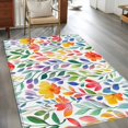 thumbnail image 2 of 2.7'x5' Area Rugs, Spring Floral Indoor Outdoor Area Rug for Living Room Bedroom, Colorful Summer Botanical Flowers Abstract Washable Bathroom Rugs Kitchen Floor Carpet Mats Home Decor Aesthetic, 2 of 8