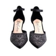 thumbnail image 2 of Lady Couture Kate Open Side Instep Strap Embroidered Pumps, Black, 10, 2 of 4