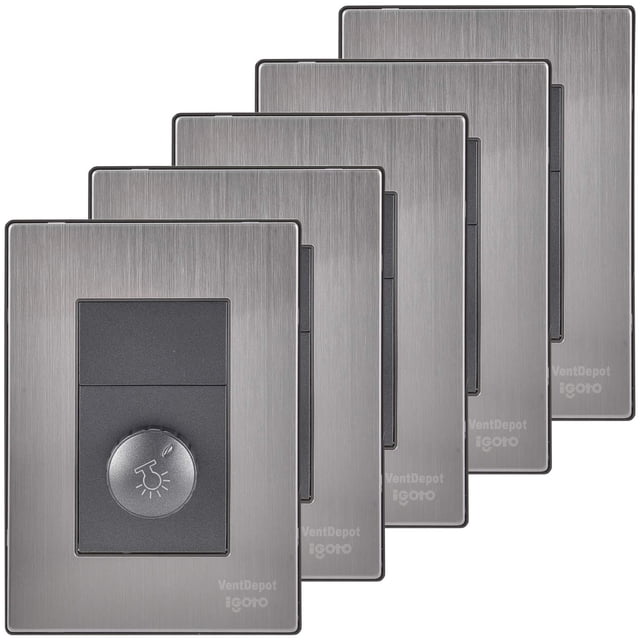 Regulador para Focos Inoxium1DOxford 5Pzas Dimmer 127VCA 60Hz Plateado/Oxford Acero Inoxidable/PC.