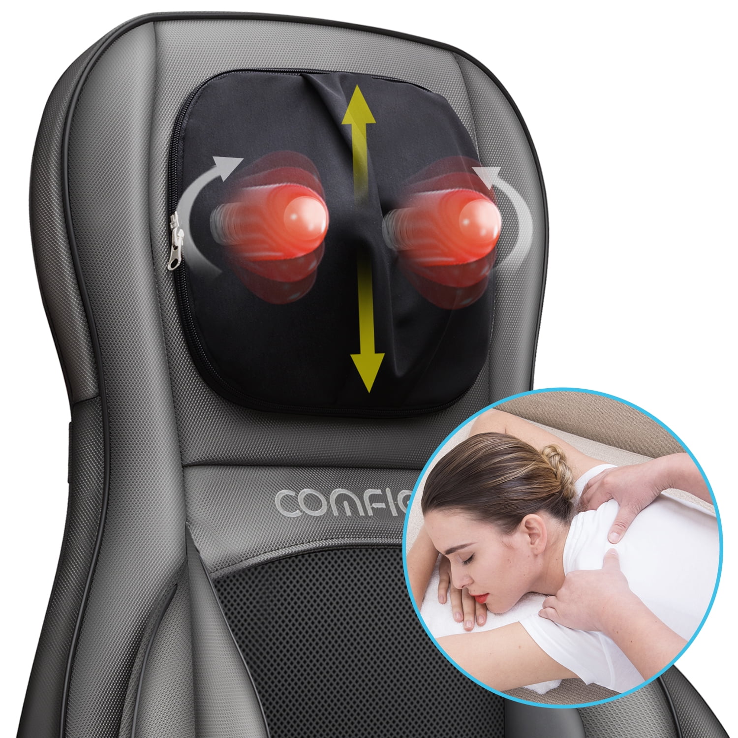 COMFIER Shiatsu Neck & Back Massager – 2D/3D Kneading Full Back Massager  with Heat & Adjustable Compression, Massage Chair Pad for Shoulder Neck and  B for Sale in Queens, NY - OfferUp