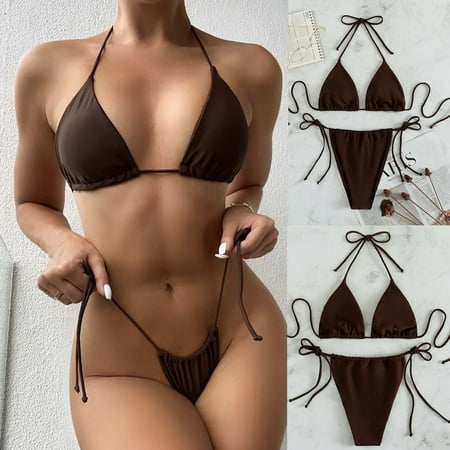 

Finelylove Modest Swimsuits For Women Support Sport Bra Style Bikini Brown S