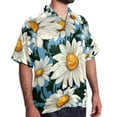 thumbnail image 2 of Daisy Men's Short Sleeve Poplin Shirt, Casual Button Down Shirts, Printed Summer Beach Shirt, Unisex Casual Button Down Top, 2 of 6