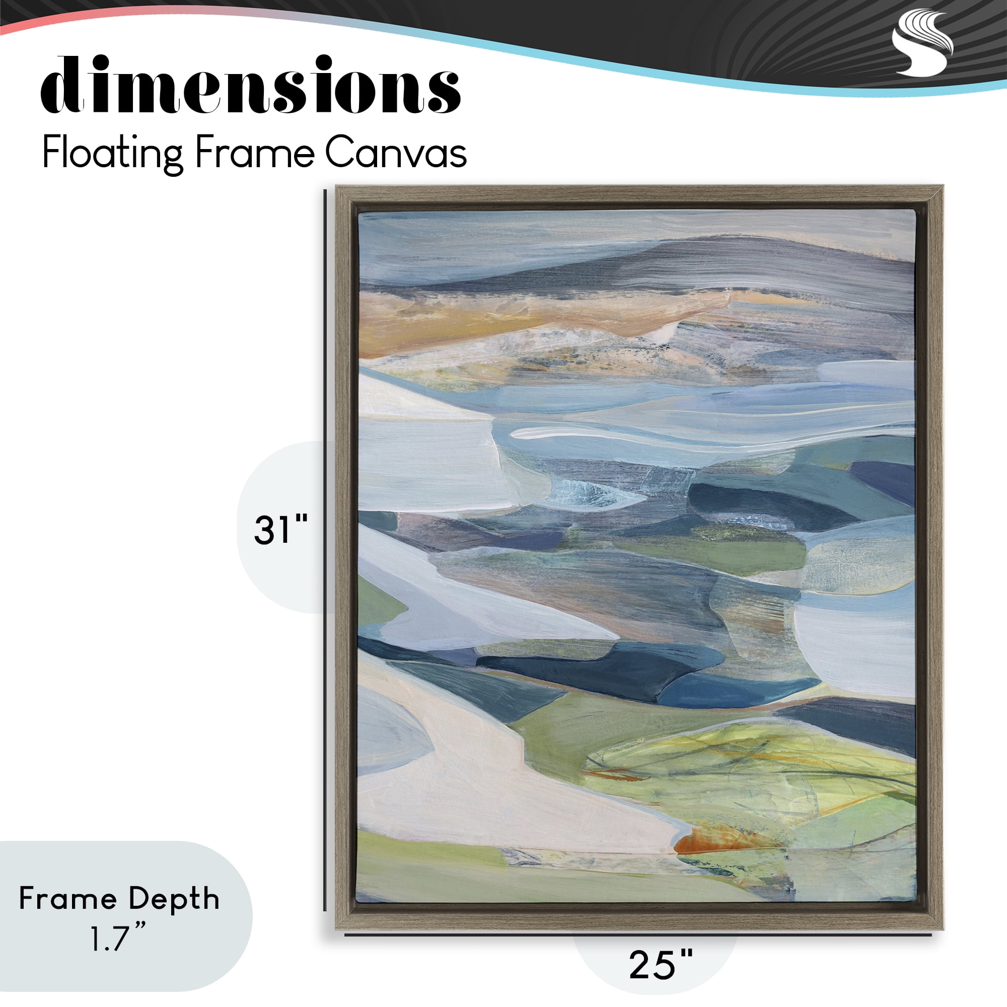 Stupell Industries Shifting Horizons Distortion Brown Framed Floater Canvas Wall Art, design by Farren Lee