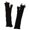 Black, variant on Women Solid Knitted Half Finger Gloves Ripped Design Breathable Stretchable Warm Winter Accessories for Daily Commute Outdoor Activities Touchscreen Compatible Casual Style