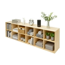 12 Cube Storage Organizer - Solid Wood Bookshelf - Cube Shelf - Vertical or Horizontal Bookcase - Open Book Shelf - Easy Assembly for Bedroom, Living Room, Office