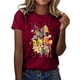 thumbnail image 1 of Gibobby Blusas Holgada Camiseta informal para mujer, camiseta estampada a la , camiseta de manga corta con temperamento suelto, camiseta con cuello redondo（Vino， M), 1 of 5