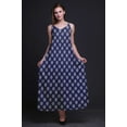 thumbnail image 3 of Bimba Rayon Block Printed Womens Long Dress Chic Bohemian Summer Maxi Beach Wear-X-Large, 3 of 5