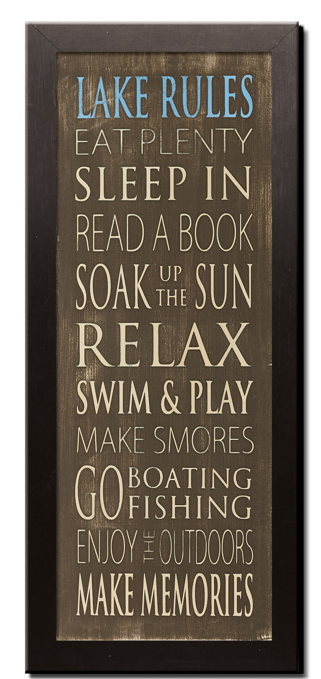 Lake Rules by Holly Stadler  Print Poster Cabin Rustic Decor 8x18