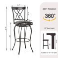 thumbnail image 3 of Homy Casa 30 Inch Swivel Bar Stools Set of 4 with Padded Cushioned Seats Suitable for Bar Bistro, Kitchen island, 3 of 13