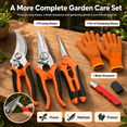 thumbnail image 7 of 3 Pack Pruning Shears Set with Gardening Gloves & Sharpener, Stainless Steel Garden Shears with Safety Lock for Flowers, Herbs, Bonsai & Houseplants, 7 of 7