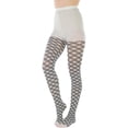 thumbnail image 5 of ToBeInStyle Women's Double Line Opaque Argyle Pantyhose - Black/White, 5 of 7