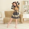 thumbnail image 3 of FORMRS Niños Bathrobe Unisex Hooded Robe Soft Plush Pajamas Sleepwear, Size 2-3T, Orange Halloween Cat, 3 of 7