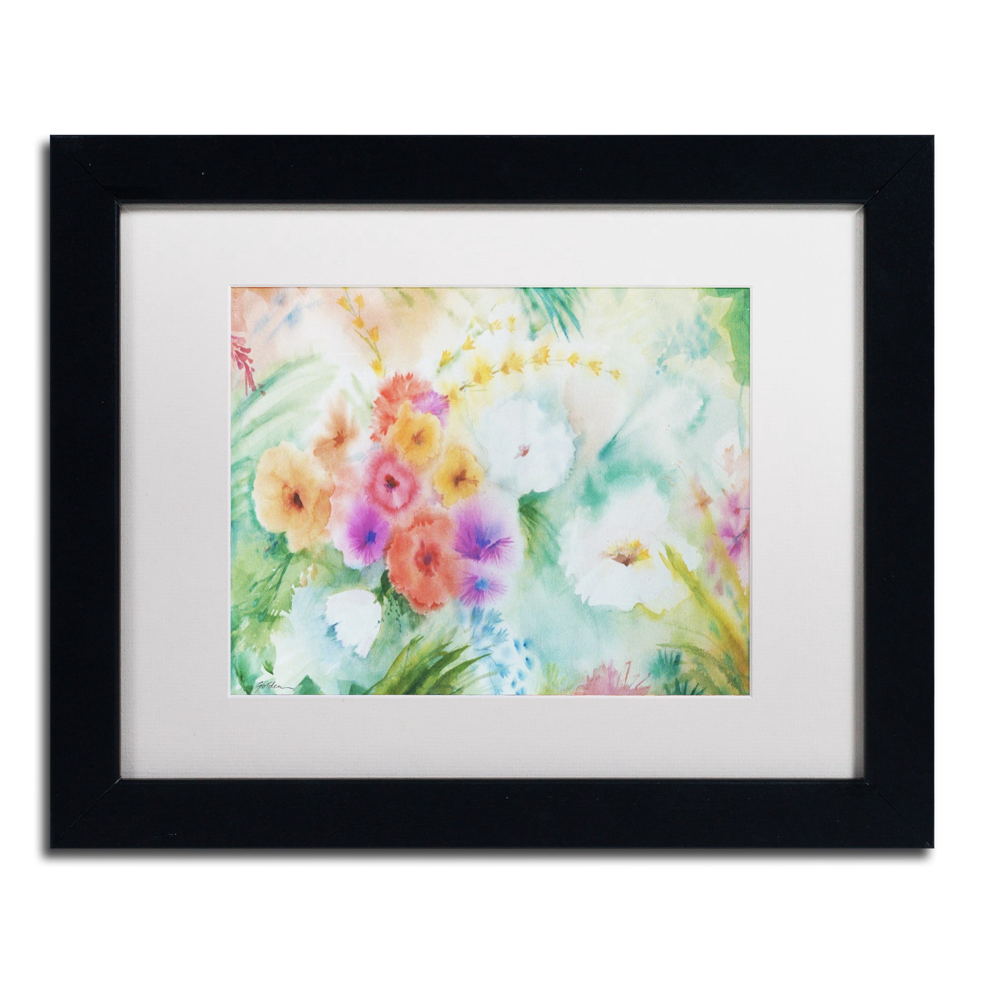 "Napa Garden" Canvas Art by Sheila Golden White Matte, Black Frame