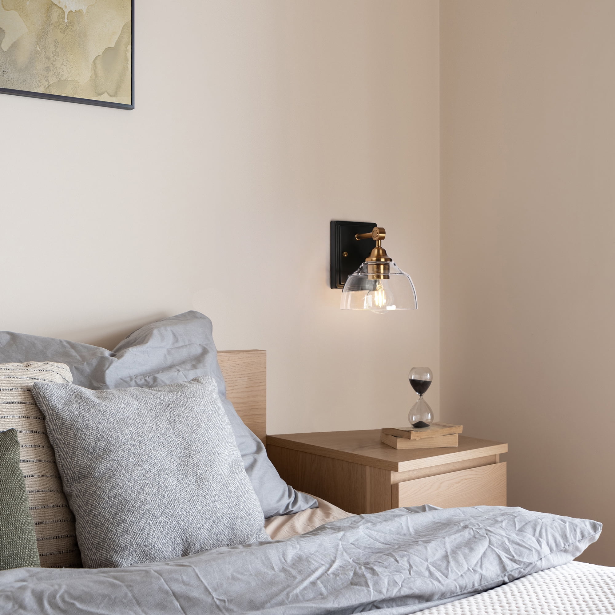 LNC Lainanger 6.3-in W 1-Light Polished Gold Modern/Contemporary LED Wall Sconce