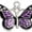 Purple, variant on Delight Jewelry Silver-tone Large Monarch Butterfly with 6 AB Crystals - Silvertone Class of 2026 Delicate Bar Bracelet, 8.5"