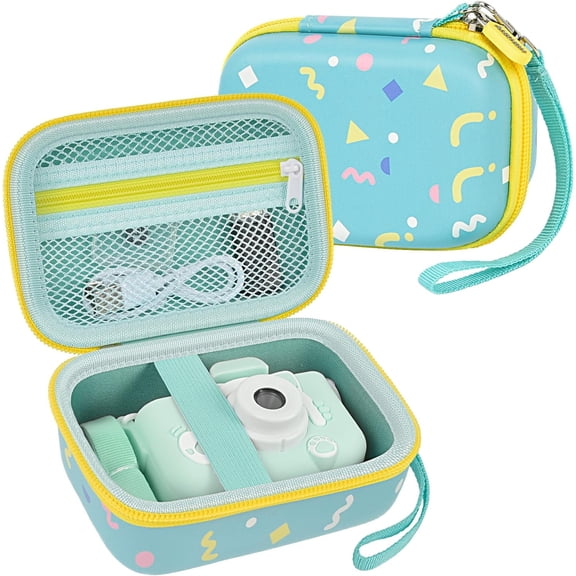 Kids Camera Case for Goopow/for Mgaolo/for CIMELR/for Seckton/for OZMI/for Dylanto Digital Camera Toys and Video Camcorder Storage Holder Organizer -Green(Box only)