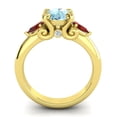 thumbnail image 4 of 2.50 Carat Round Cut Aquamarine & Garnet Gemstone Latest 3-Stone Engagement Ring for Women 18K Yellow Gold Size 3 by Diamond-Capitals, 4 of 8