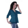 thumbnail image 2 of Moomaya Blouse Ethnique en Coton Peplum Col en V pour Femmes, 2 of 6
