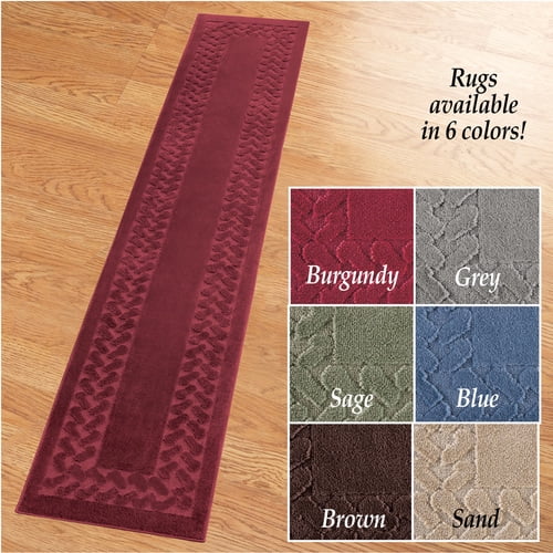 Herringbone Extra Long Carpet Rug Runner, Burgundy, 22" X 120 Walmart