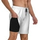 thumbnail image 2 of Balery White Bañador para hombre, shorts de playa de secado rápido con entrepierna y forro de compresión-Small, 2 of 6