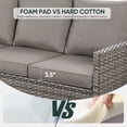 thumbnail image 6 of POCASSY 74.4" Wide Gray Wicker Patio Couch, Weather Resistant Rattan Outdoor Furniture Sofa with Deep Seat for Patio Backyard Porch, Gray, 6 of 8