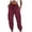 Wine, variant on RYRJJ Women's Cargo Pants Casual Outdoor Solid Color Elastic High Waisted Work Trouser Drawstring Baggy Jogger Workout Pants with Pockets Silver M