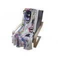 thumbnail image 4 of Sugar Skull Soft Flannel Fleece Throw Blanket, Halloween Girl Sugar Skull Makeup Watercolor Painting Style Creepy Look, Cozy Plush for Indoor and Outdoor Use, 60" x 80", Multicolor, by Ambesonne, 4 of 6