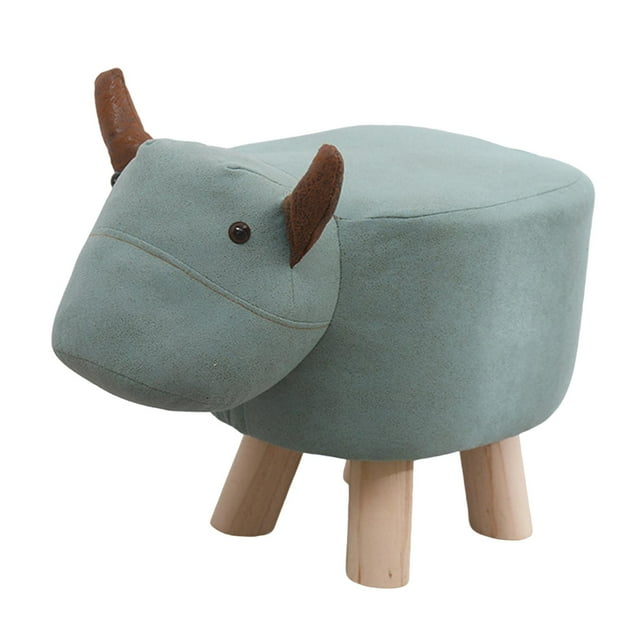 Animal Footstool Foot Rest Step Stool Kids Learning Stool Bench Cartoon Pouffe Chair Shoe Changing Stool for Entryway Bedroom green calf