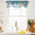 thumbnail image 3 of Blue Ombre Laundry Tie Up Valance Curtains for Windows, Kitchen Curtains Window Treatments, Wash Dry Fold Repeat Short Window Shades Valances for Bedroom Bathroom Cafe 54"x18", 3 of 8